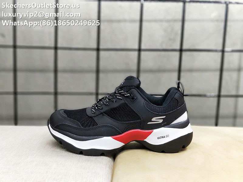 Skechers Ultra Go Unisex Shoes Black Red 35-44